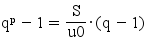 (q^p-1) = S/u0*(q-1)