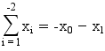 sum(x_i, i, 1, -2) = -x_0-x_1